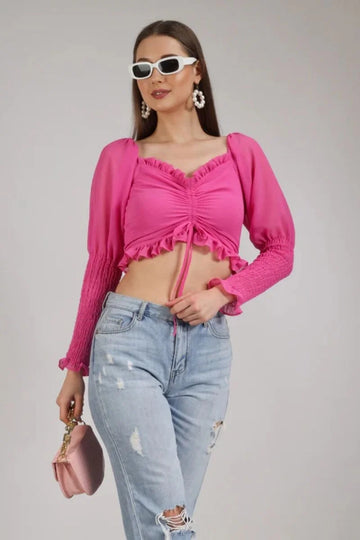 "ROSEY" Ruffle Top