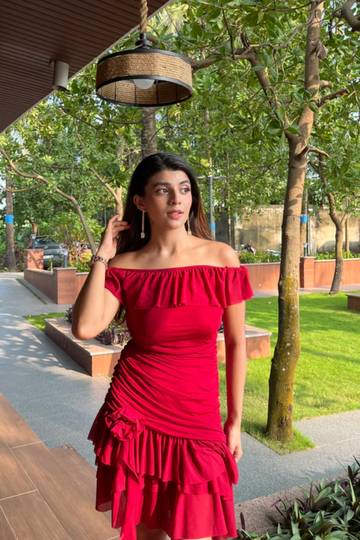 Jenny off shoulder mesh dress