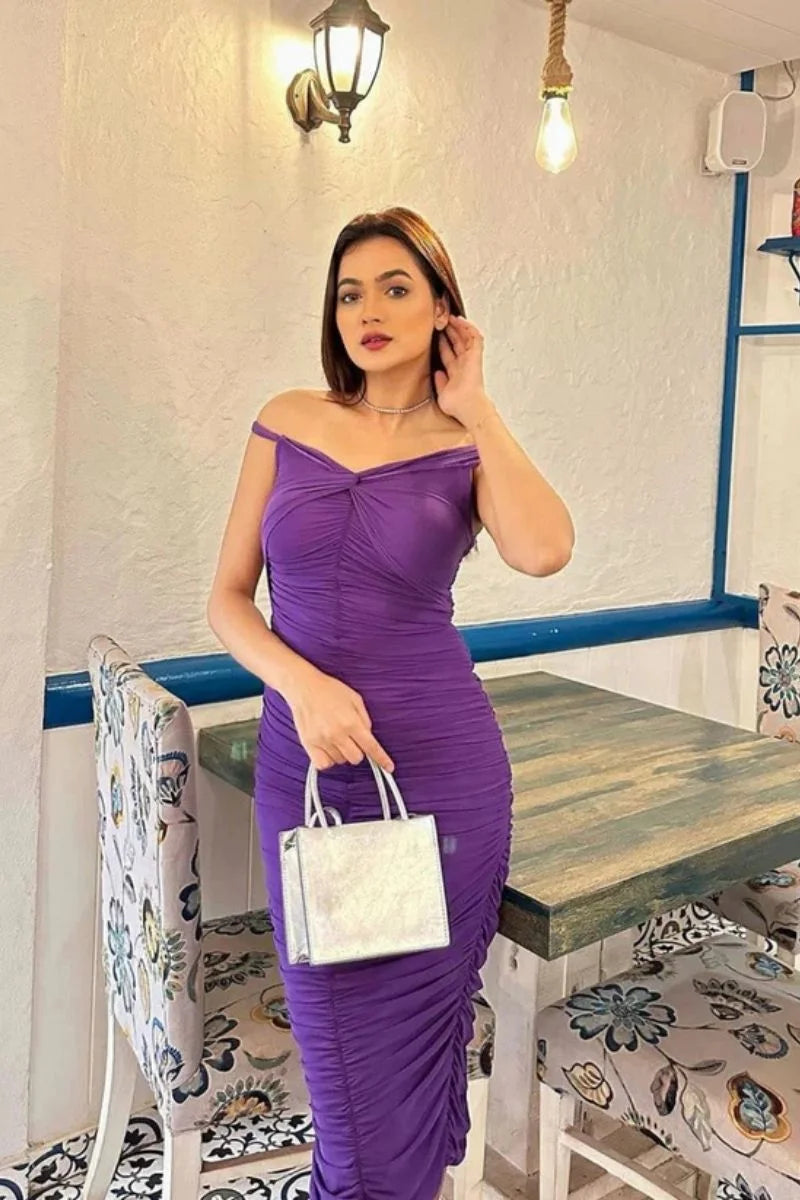 Reva kaurase In Butterfly Wings Mesh Dress