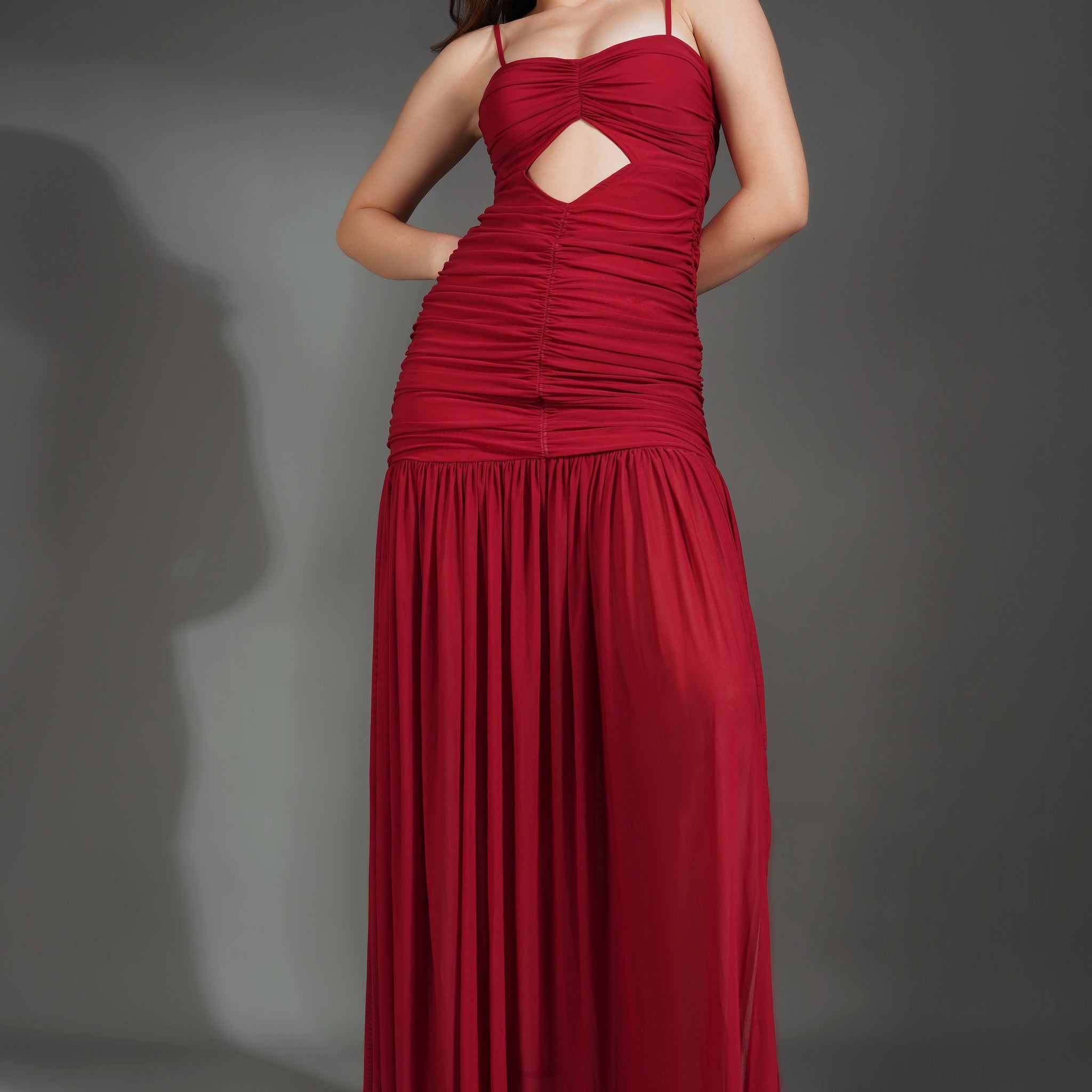 Adoria  ruched Cut-Out Maxi Dress