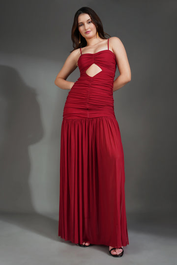 Adoria  ruched Cut-Out Maxi Dress