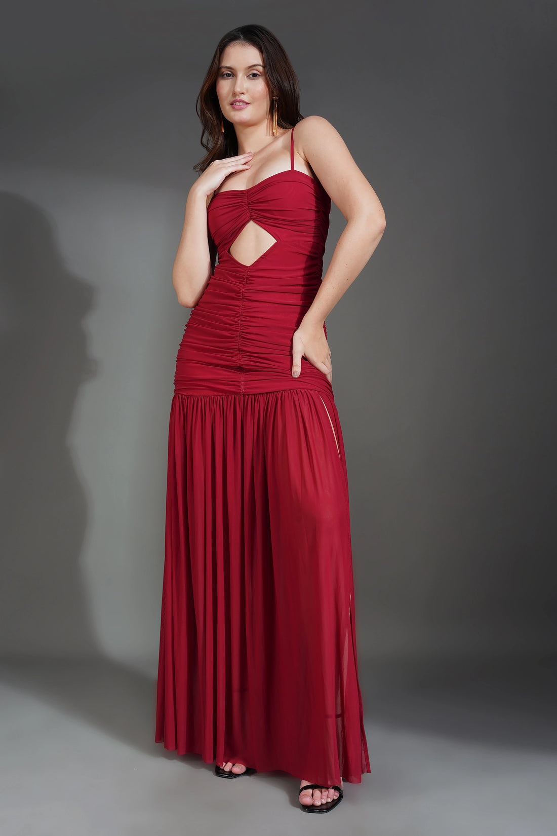 Adoria  ruched Cut-Out Maxi Dress