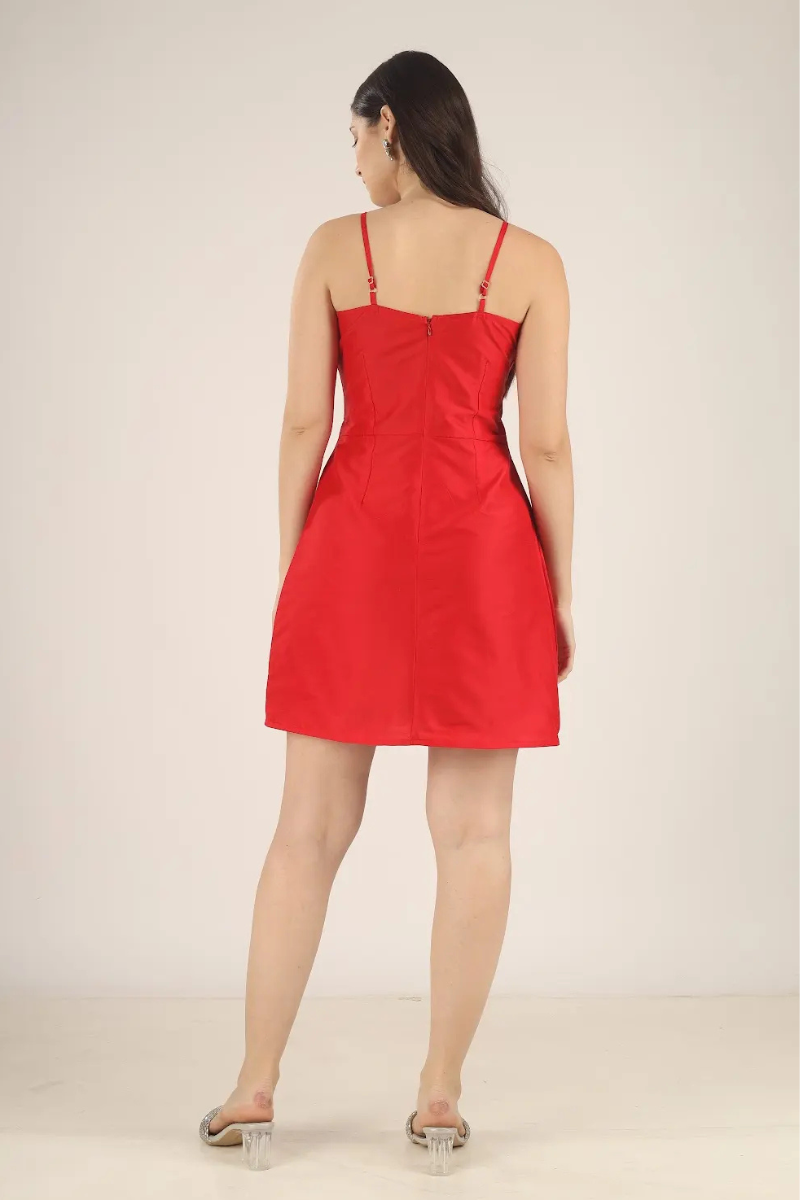 "RED AFFAIR" TAFFETA DRESS