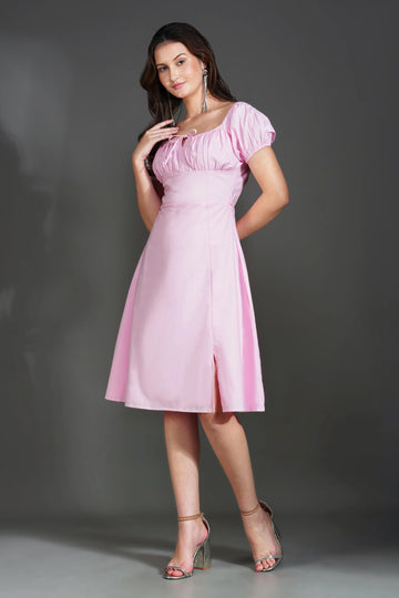 Blush rose tie up dress