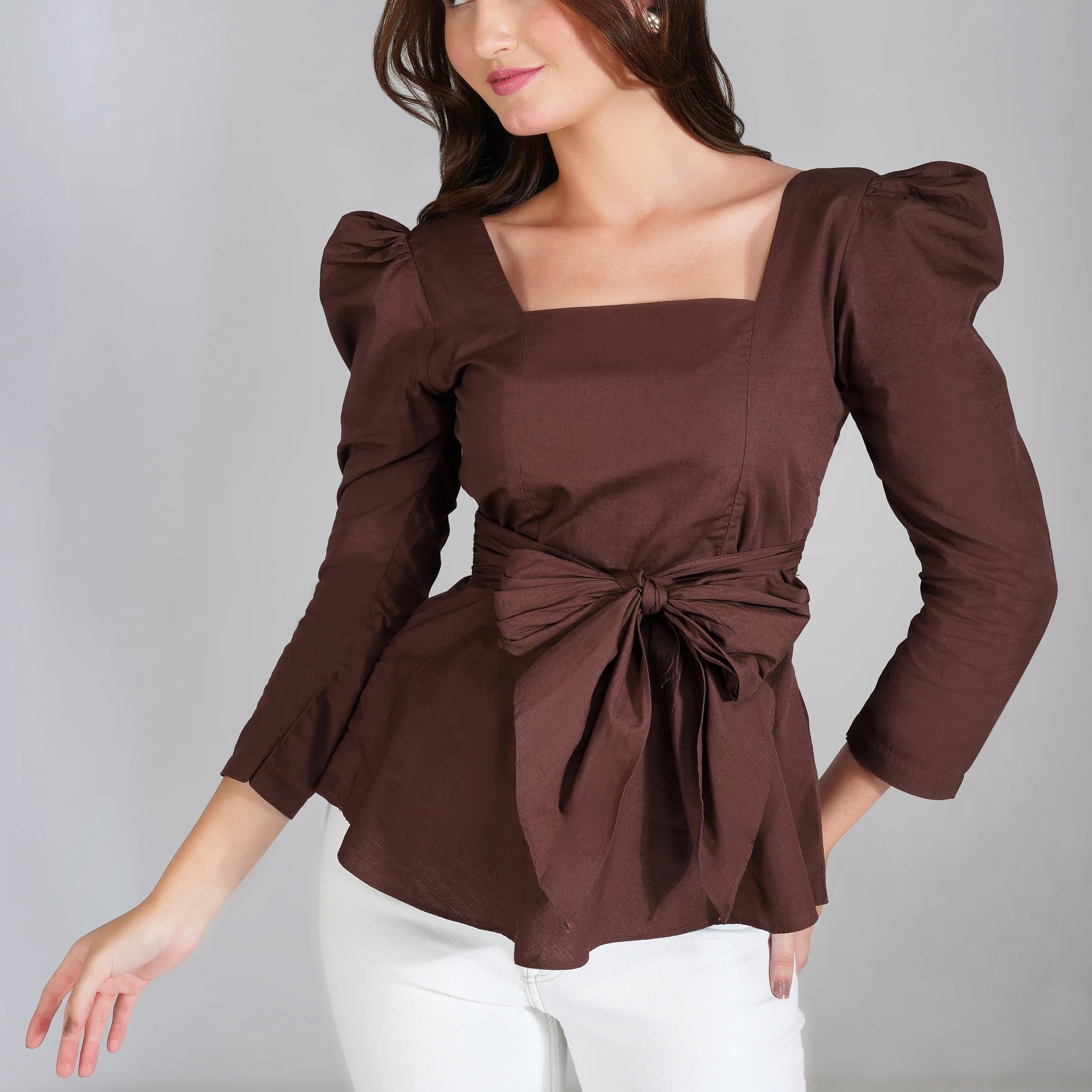 Grace poplin tie up top