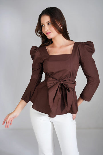 Grace poplin tie up top