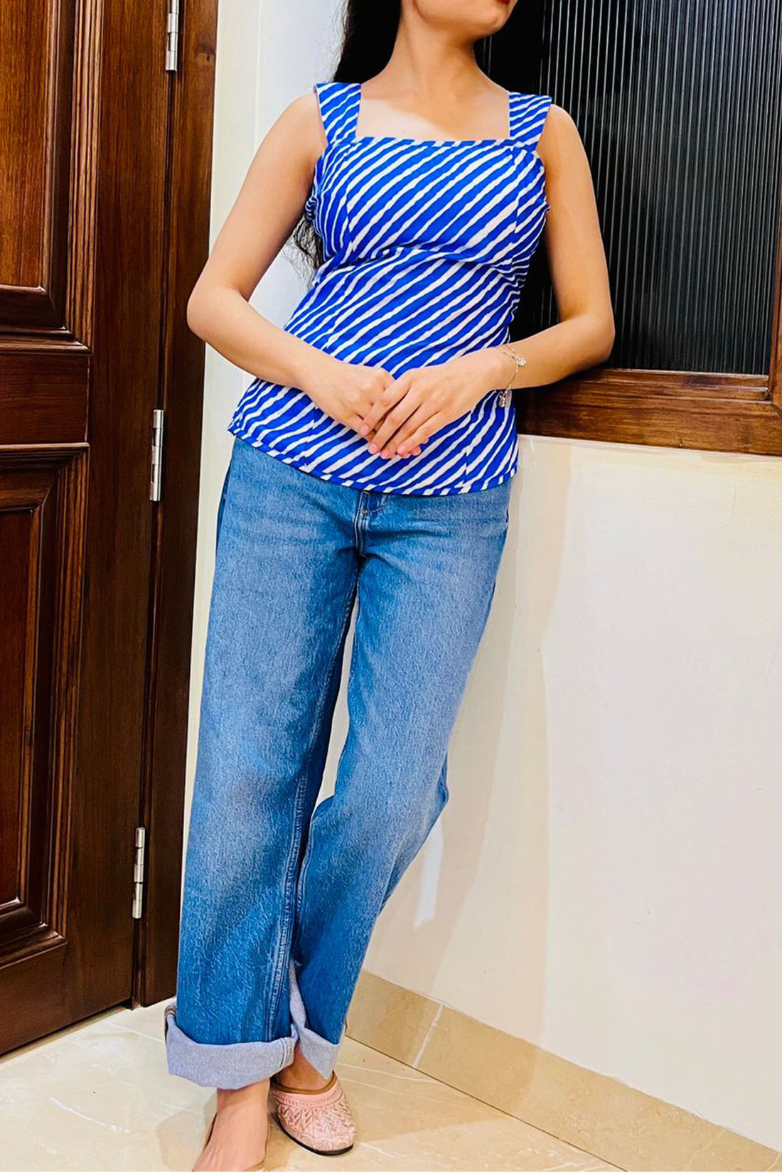 Blue Leheriya Top