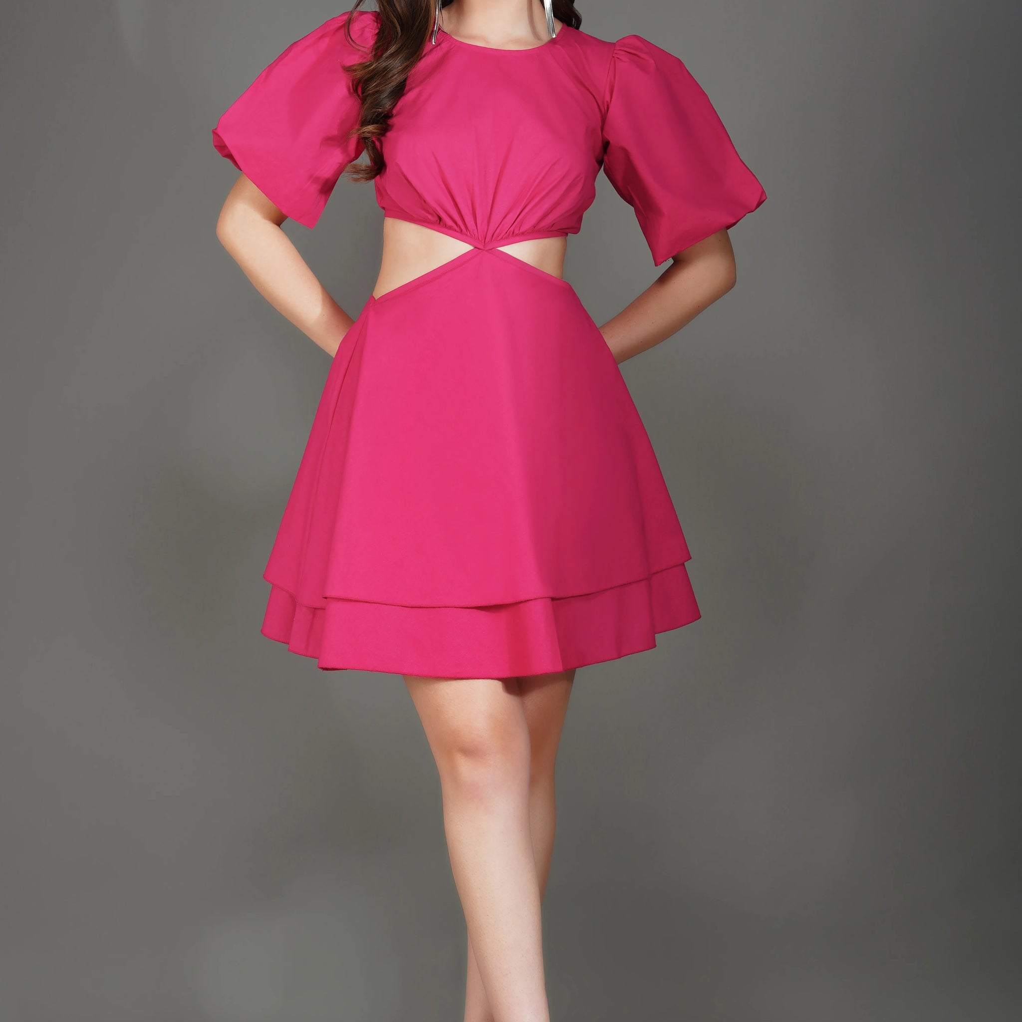 Simona poplin layered dress